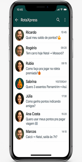 Ilustração de conversas sobre viagens, pontos e a futura roleta premiada