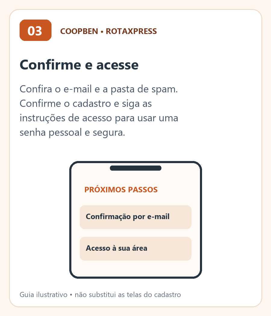 Confirme seu e-mail e defina sua senha pessoal